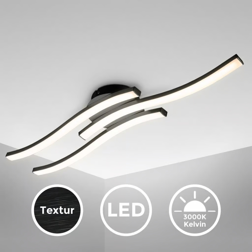 LED-plafondlamp 3xLED/6W/230V 2700K zwart