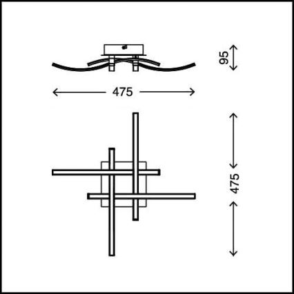 LED-plafondlamp 4xLED/2,6W/230V 3000K mat chroom