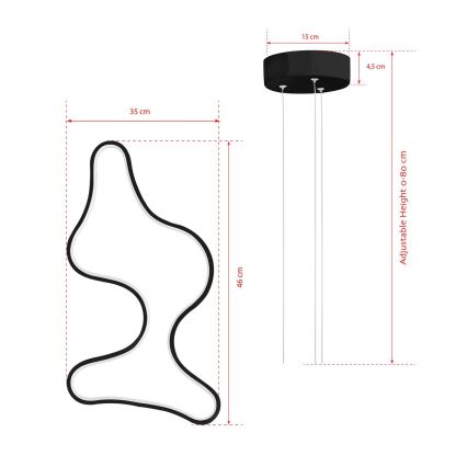 LED Plafondlamp ARTISAN LED/36W/230V 4000K Zwart