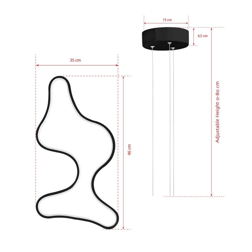 LED Plafondlamp ARTISAN LED/36W/230V 4000K Zwart