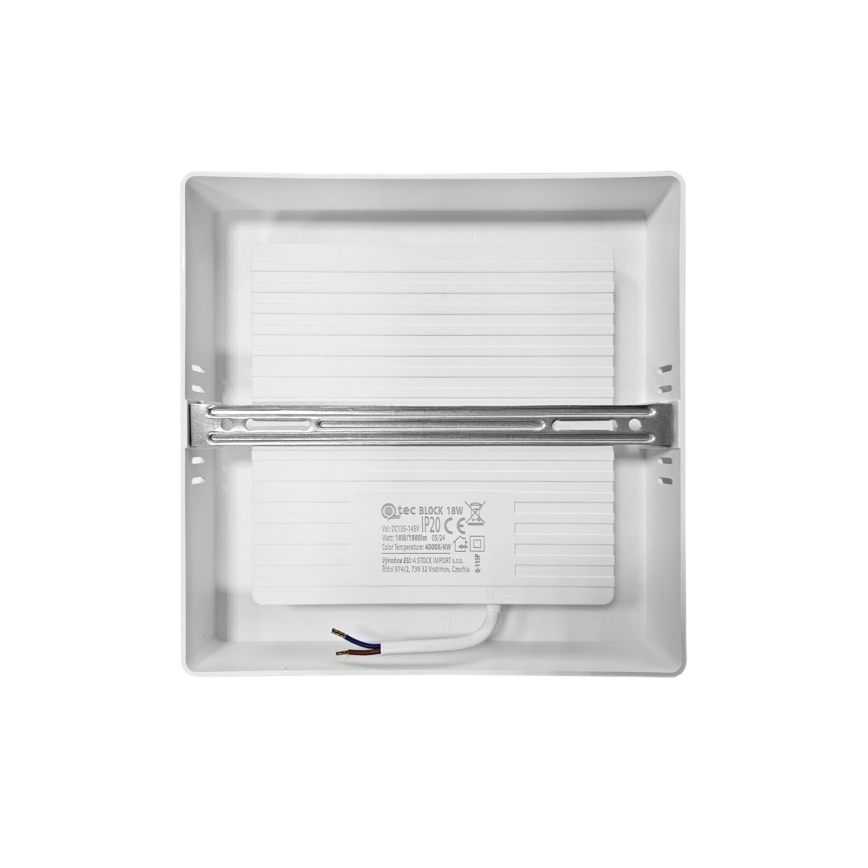 LED Plafondlamp BLOCK LED/18W/230V 4000K 21,4x21,4 cm wit