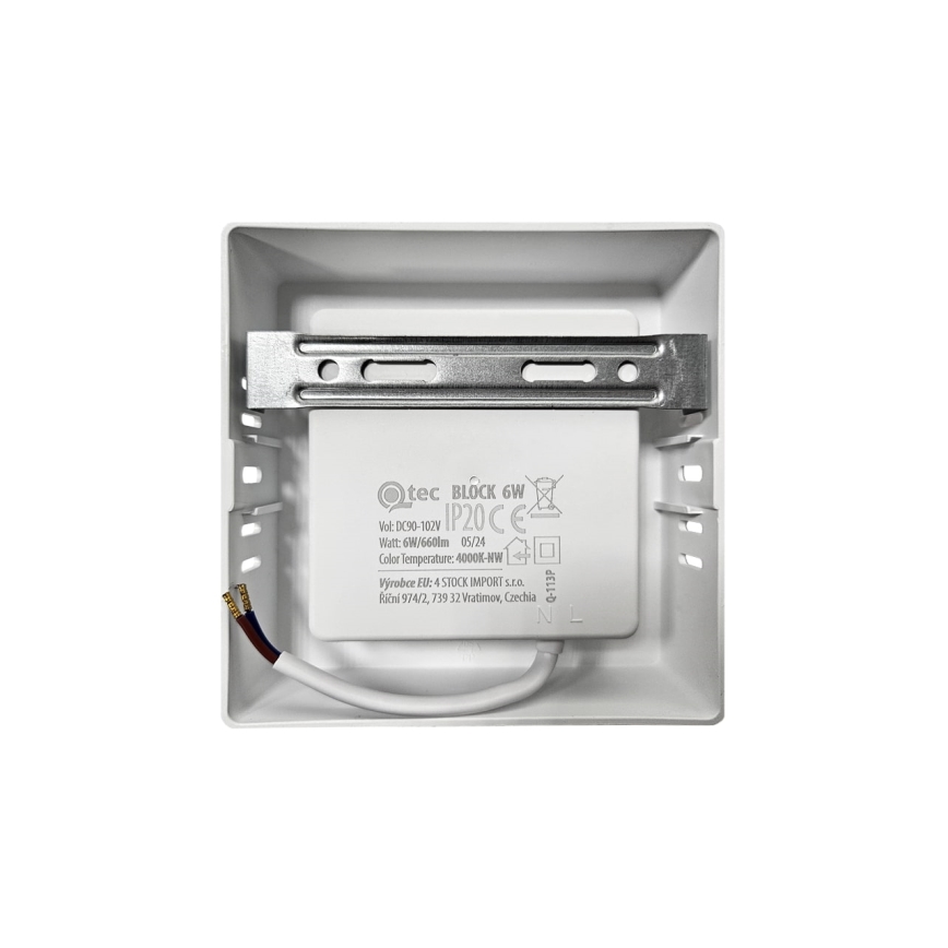 LED Plafondlamp BLOCK LED/6W/230V 4000K 12x12 cm wit