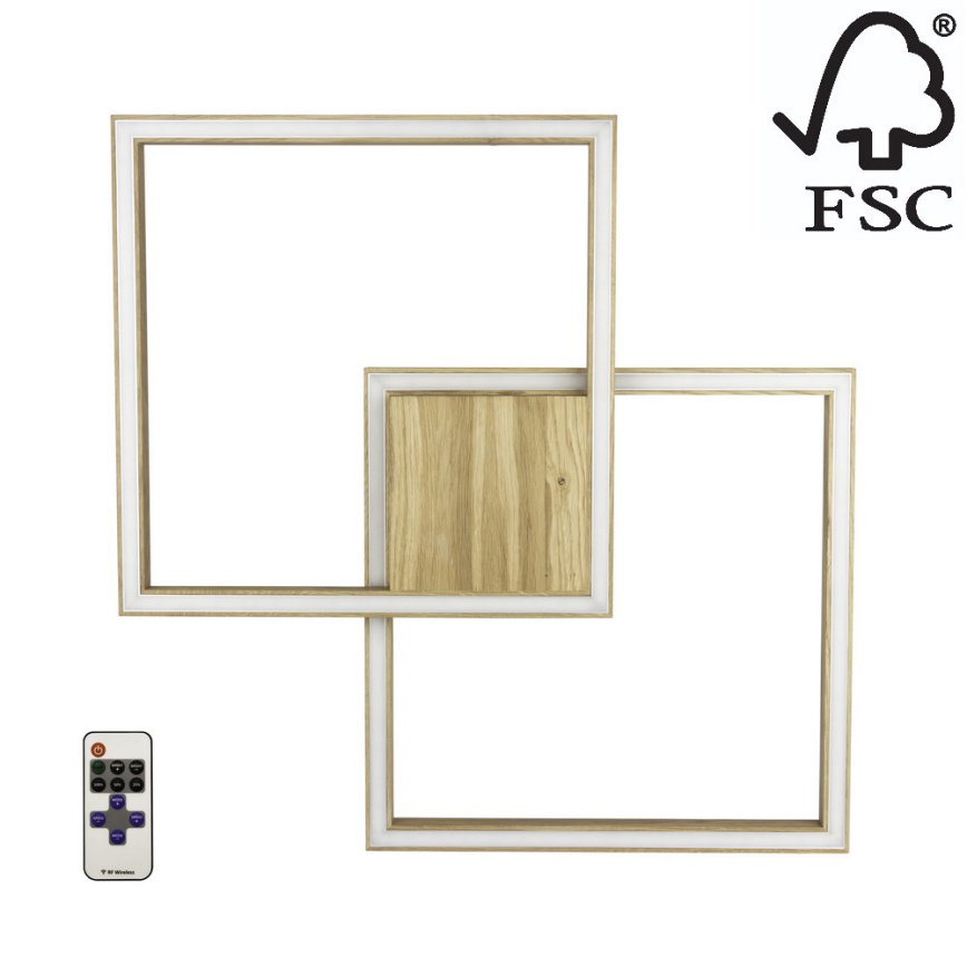 LED Plafondlamp dimbaar RAMME LED/48W/230V + AB mat eiken - FSC-gecertificeerd