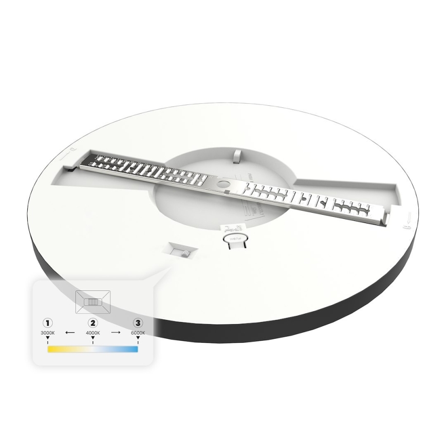 LED-plafondlamp EVORA LED/24W/230V 3000/4000/6000K Ø 30 cm zwart