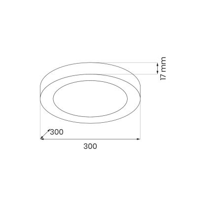 LED-plafondlamp EVORA LED/24W/230V 3000/4000/6000K Ø 30 cm zwart