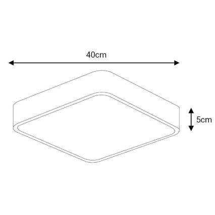 LED Plafondlamp FELIZ LED/40W/230V 4000K 40x40 cm zwart