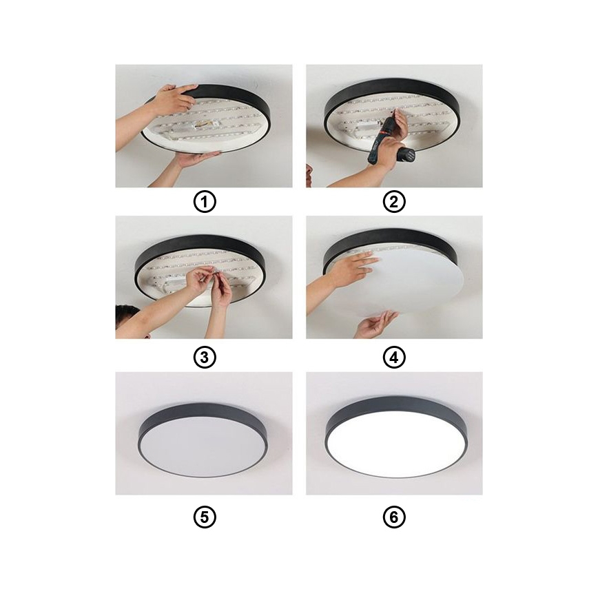 LED Plafondlamp FELIZ LED/40W/230V 4000K diameter 40 cm zwart