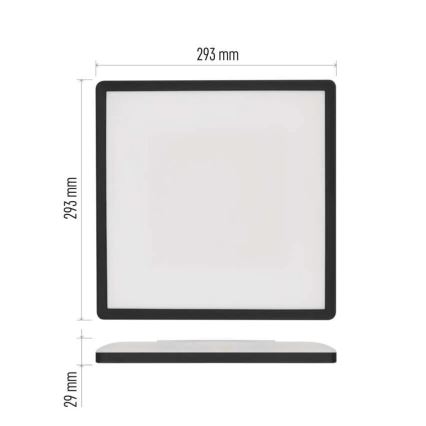 LED Plafondlamp FLORI LED/18W/230V 4000K zwart 29x29 cm