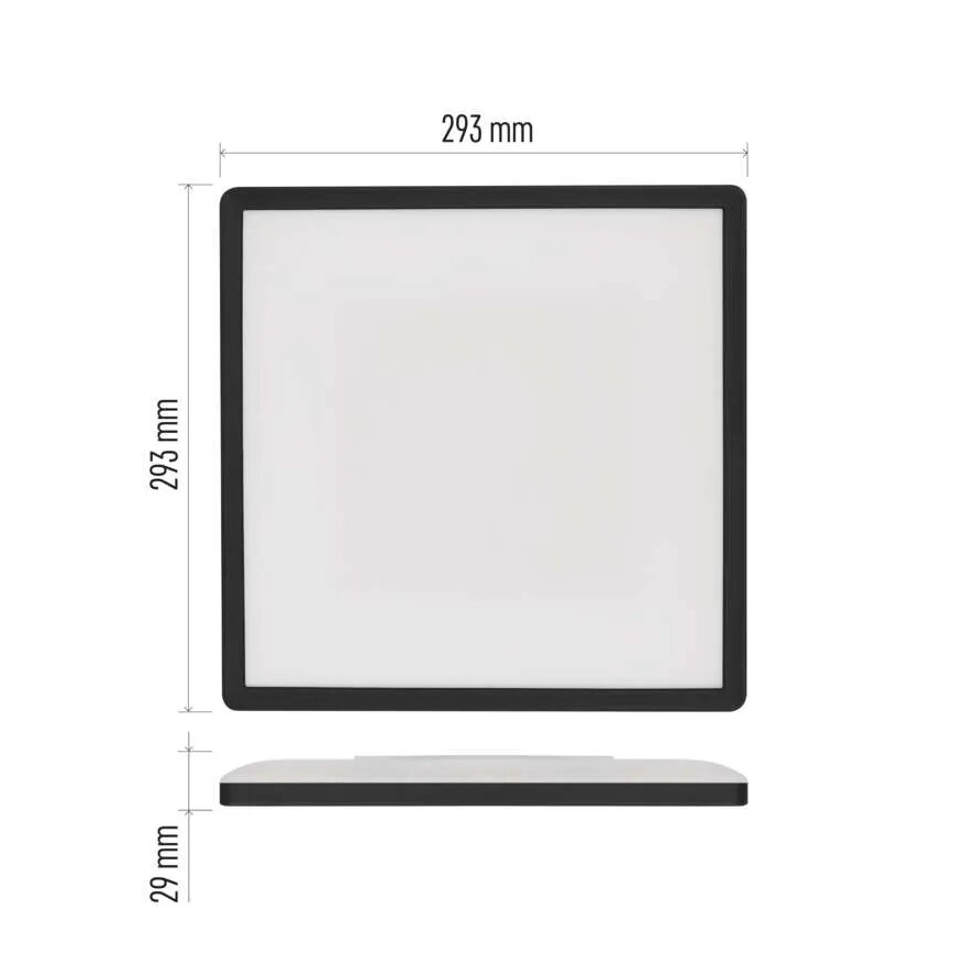 LED Plafondlamp FLORI LED/18W/230V 4000K zwart 29x29 cm