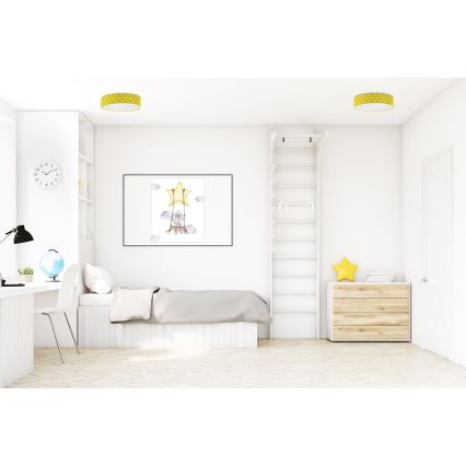 LED Plafondlamp GALAXY KIDS LED/24W/230V stippen geel/wit