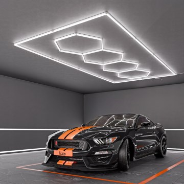 LED plafondlamp HEXAGON LED/384W/85-265V 6500K 484x243 cm CRI 90 IP54 wit