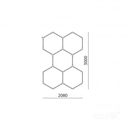 LED plafondlamp HEXLINE LED/216W/230V 4000K 208x300 cm wit