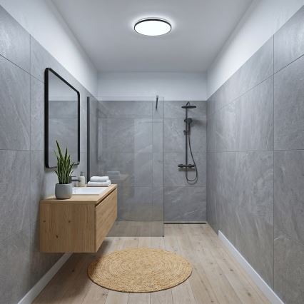 LED-plafondlamp HUGO LED/12/18/24W/230V 3000/4000/6500K Ø 30 cm IP54 zwart