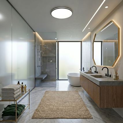 LED-plafondlamp HUGO LED/21/32/42W/230V 3000/4000/6500K Ø 45 cm IP54 zwart