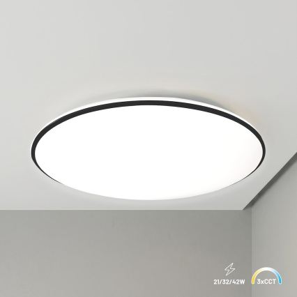 LED-plafondlamp HUGO LED/21/32/42W/230V 3000/4000/6500K Ø 45 cm IP54 zwart