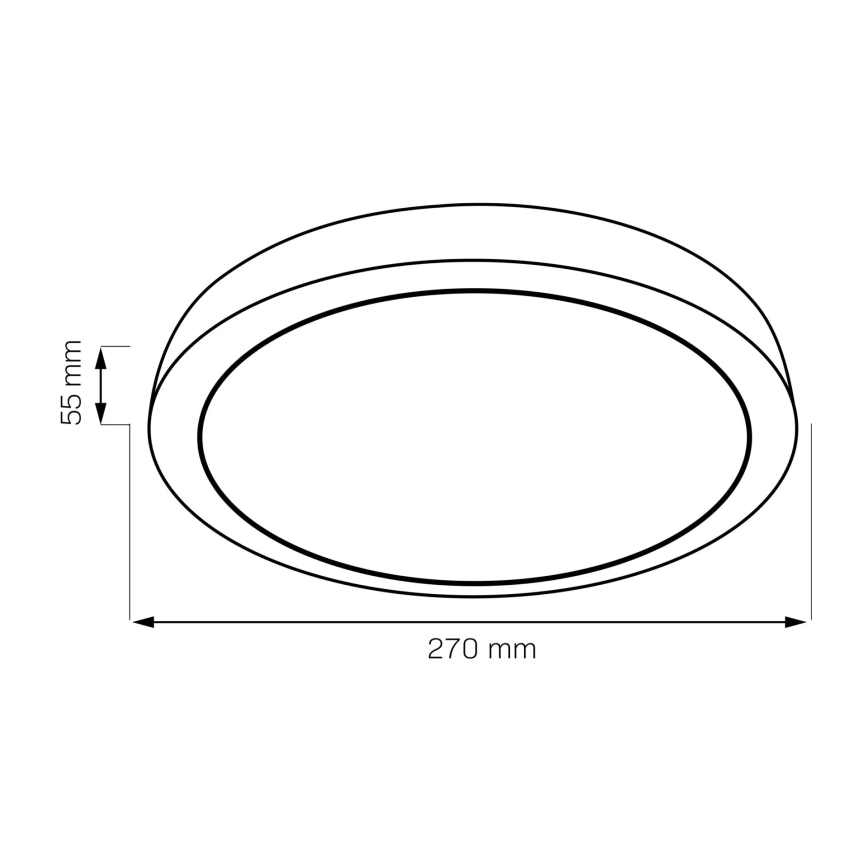 LED plafondlamp JANUSZ LED/12W/230V diameter 27 cm IP44 eiken