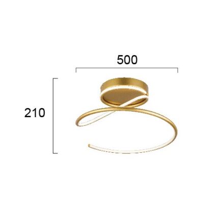 LED-plafondlamp JILL LED/27W/230V Ø 50 cm goudkleurig