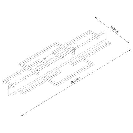 LED-plafondlamp LARYSA LED/35W/230V 35x90 cm dennen