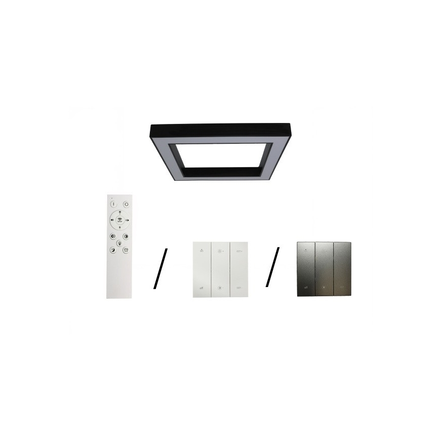 LED plafondlamp LED/100W/230V 3000/4000/6500K 80x80 cm zwart