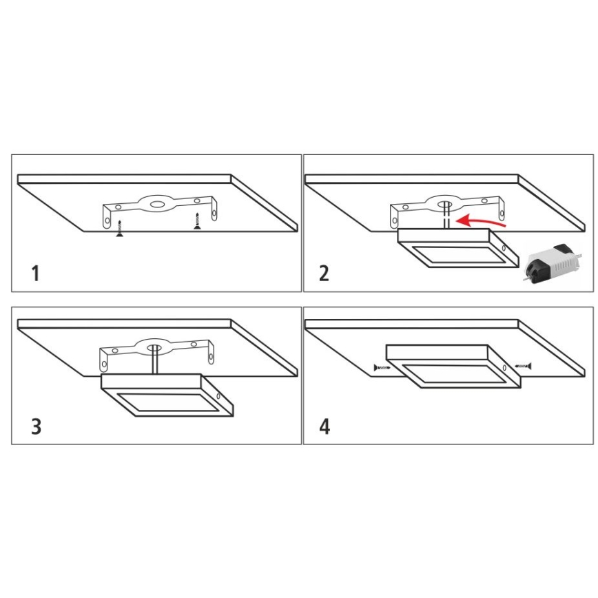 LED Plafondlamp LED/12W/230V 4200K 16,3x16,3 cm wit