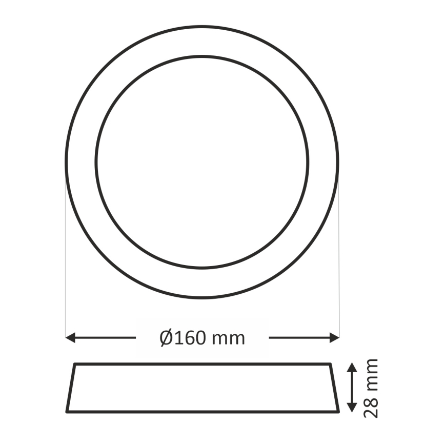 LED Plafondlamp LED/12W/230V 4200K diameter 16 cm wit