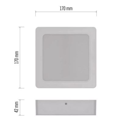 LED plafondlamp LED/18W/230V 17x17 cm wit