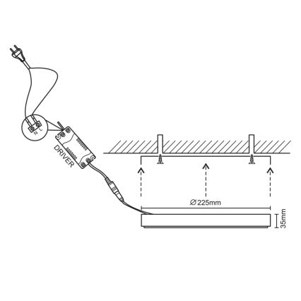 LED Plafondlamp LED/18W/230V 4000K diameter 22,5 cm