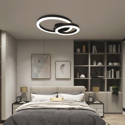 LED Plafondlamp LED/20W/230V 3000K zwart