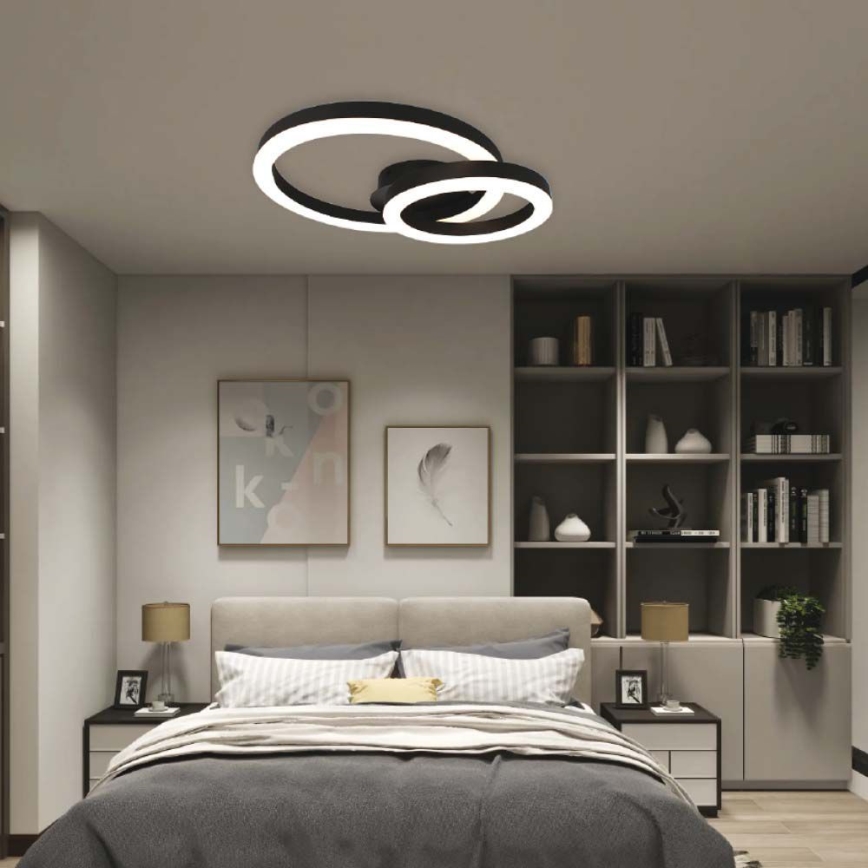 LED Plafondlamp LED/20W/230V 3000K zwart