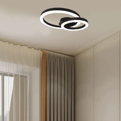 LED Plafondlamp LED/20W/230V 3000K zwart