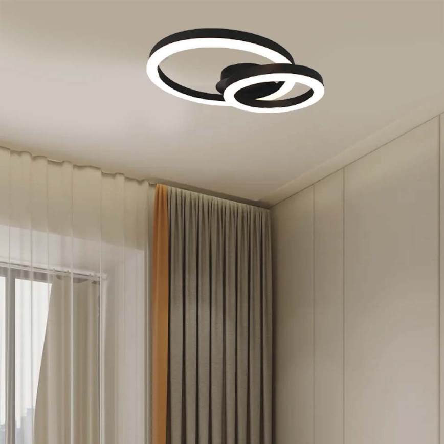 LED Plafondlamp LED/20W/230V 3000K zwart