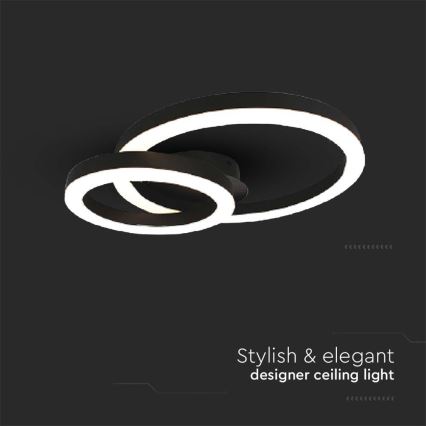 LED Plafondlamp LED/20W/230V 3000K zwart