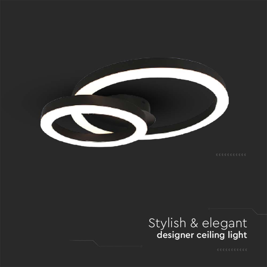 LED Plafondlamp LED/20W/230V 3000K zwart