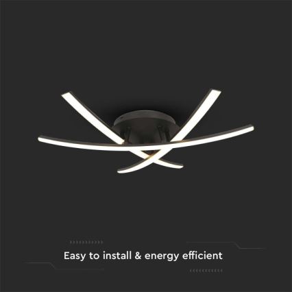 LED Plafondlamp LED/20W/230V 3000K zwart