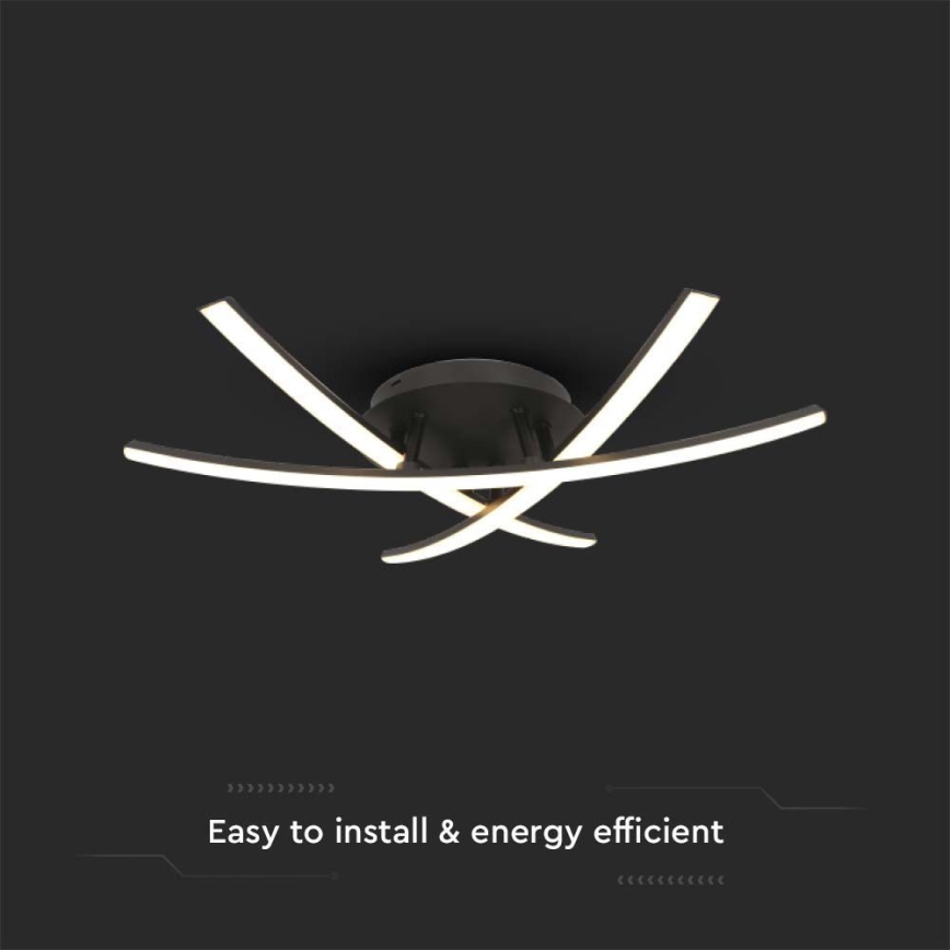 LED Plafondlamp LED/20W/230V 3000K zwart