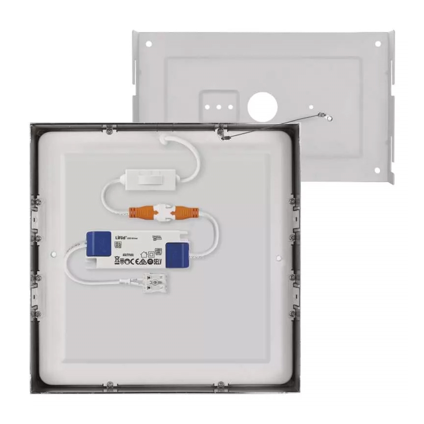 LED Plafondlamp NEXXO LED/21W/230 3000/3500/4000K 22,5x22,5 cm mat chroom