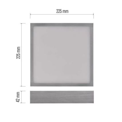 LED Plafondlamp NEXXO LED/21W/230 3000/3500/4000K 22,5x22,5 cm mat chroom