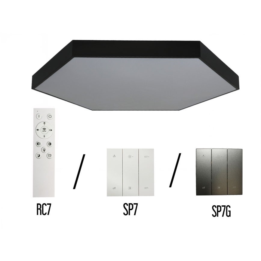 LED-plafondlamp LED/240W/230V 3000/4000/6500K Ø 120 cm zwart