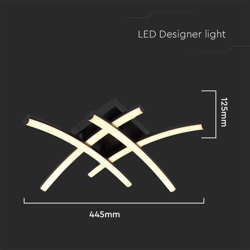 LED Plafondlamp LED/24W/230V 3000K zwart