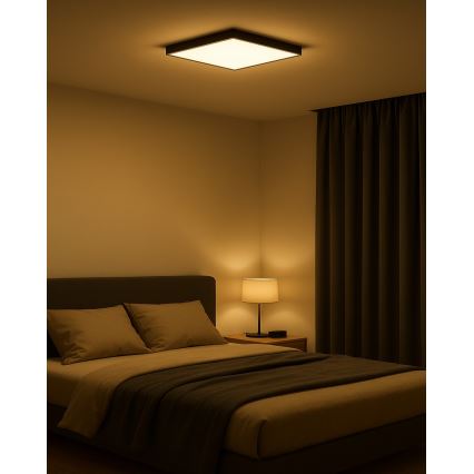 LED plafondlamp LED/32W/230V 3000/4000/6500K 40x40 cm zwart