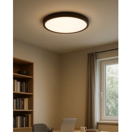 LED-plafondlamp LED/32W/230V 3000/4000/6500K Ø 40 cm bruin