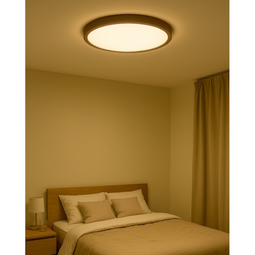 LED-plafondlamp LED/32W/230V 3000/4000/6500K Ø 40 cm bruin