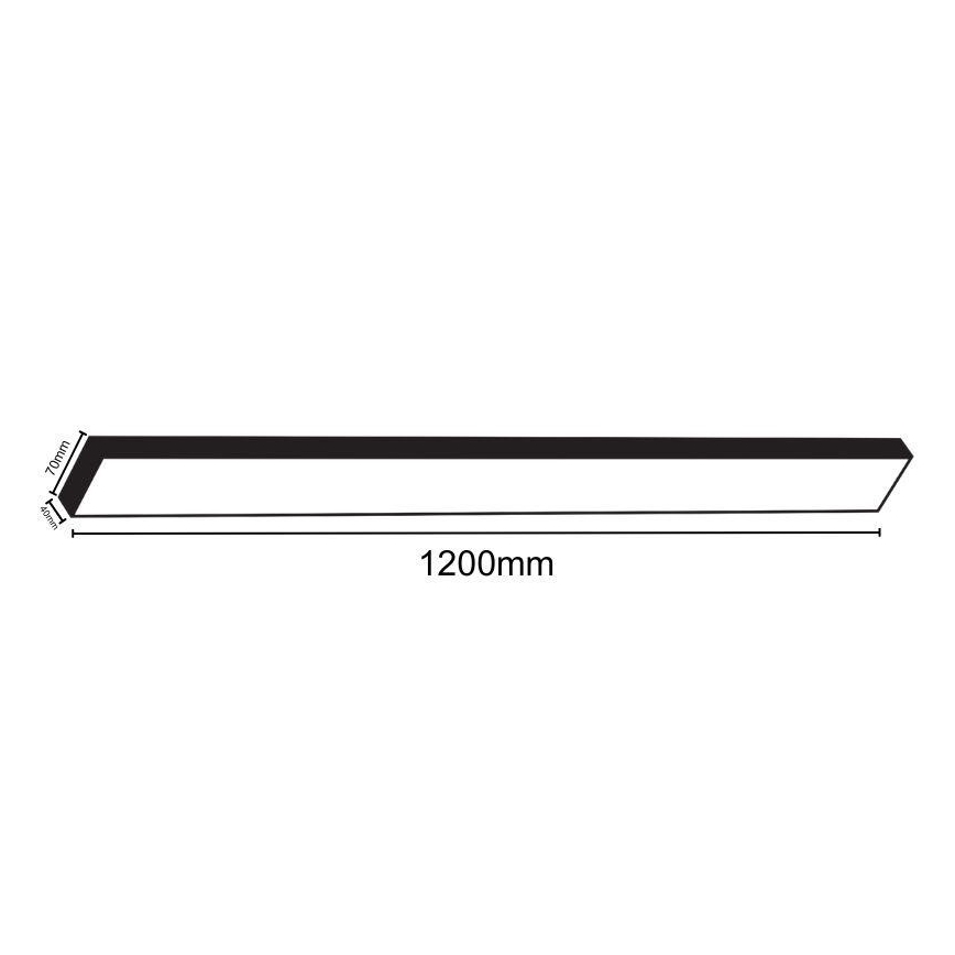 LED Plafondlamp LED/32W/230V 4000K 120x7 cm zwart