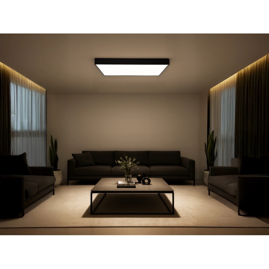 LED plafondlamp LED/340W/230V 3000/4000/6500K 100x100 cm zwart