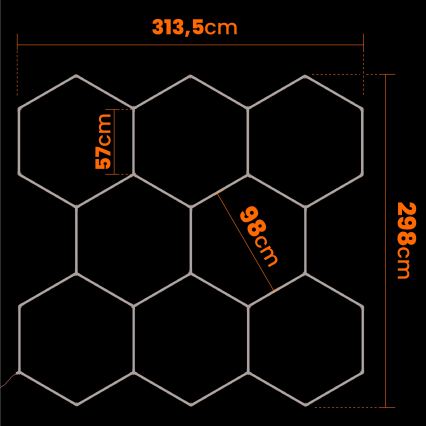 LED plafondlamp HEXAGON LED/350W/85-265V 4000K 313x298 cm CRI 90 IP44 wit
