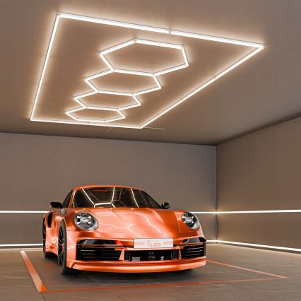 LED-plafondlamp HEXAGON LED/384W/85-265V 4000K 484x243 cm CRI 90 IP54 wit