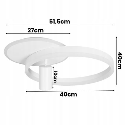LED plafondlamp LED/38W/230V + 1xGU10/30W wit