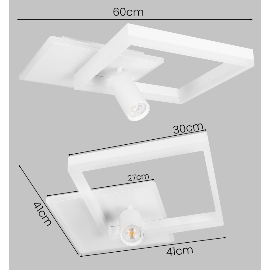 LED plafondlamp LED/38W/230V + 1xGU10/30W wit
