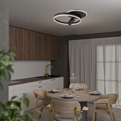 LED plafondlamp LED/38W/230V + 1xGU10/30W zwart