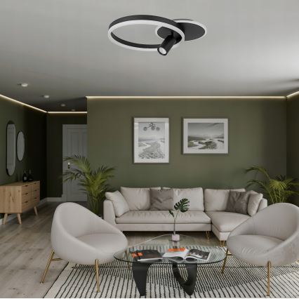 LED plafondlamp LED/38W/230V + 1xGU10/30W zwart